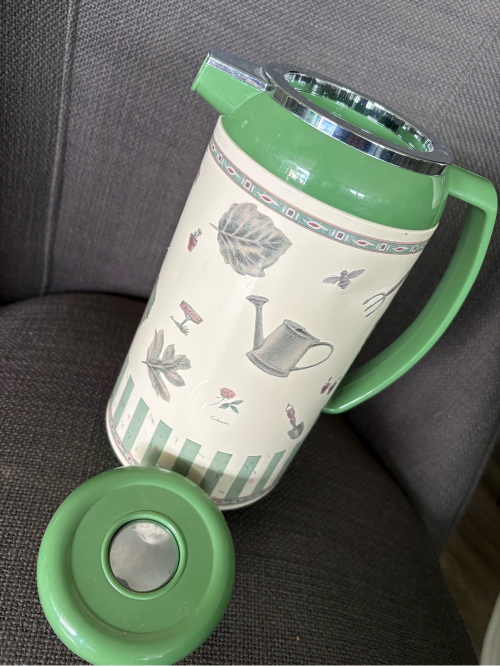 Green Garden Print Thermal Carafe - Classic Insulated Pitcher